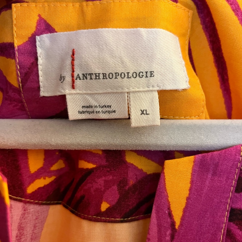 Anthropologie Vibrant Floral Maxi Dress - Orange and Pink - Picture 6 of 7